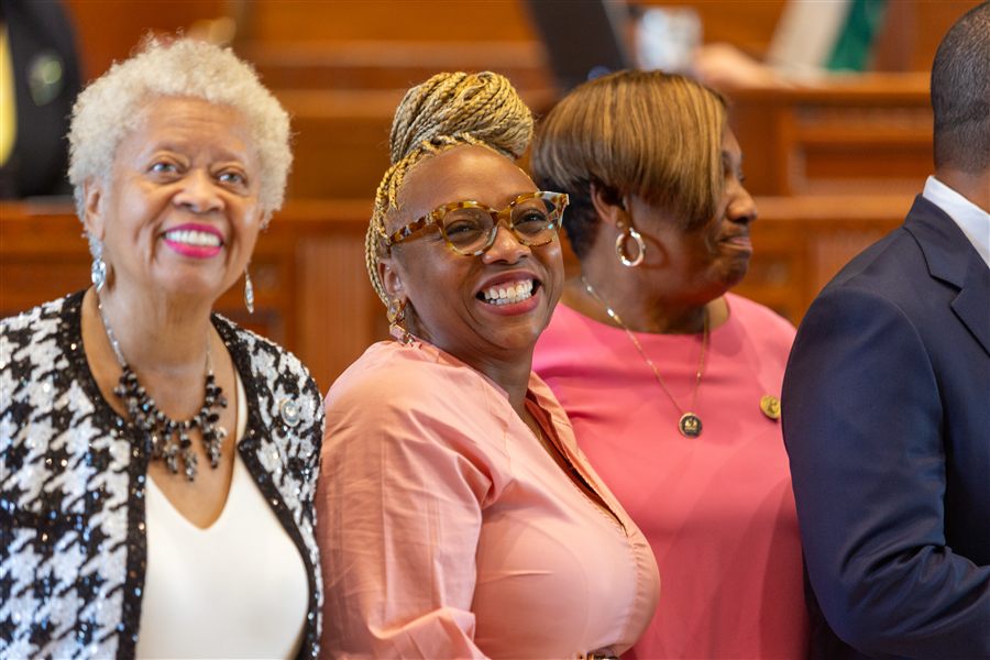 Candace N. Newell with fellow legislators