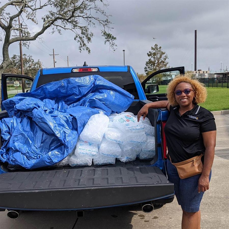 Candace N. Newell helping with hurricane relief efforts
